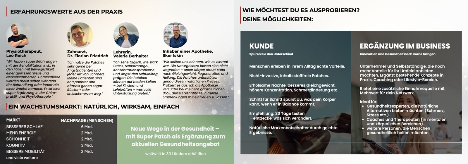 Broschüre Seite 8 – Erfahrungswerte aus der Praxis, Deine Möglichkeiten